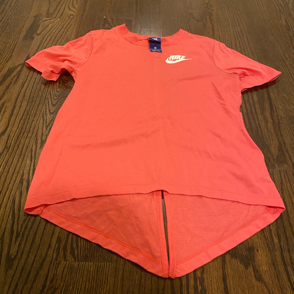 Nike tie back shirt youth large coral